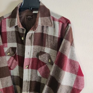 Vintage 90s Hudson’s Plaid Flannel Button Up Quilted Lined Shirt Jacket Red Sz M - Picture 1 of 12