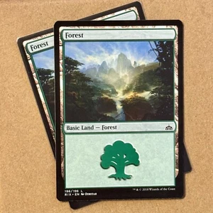 Magic The Gathering ~ 2x ~ Bosque #196 ~ Rivals of Ixalan ~ Tierra Básica ~ Inglés ~ Casi Nuevo - Imagen 1 de 8