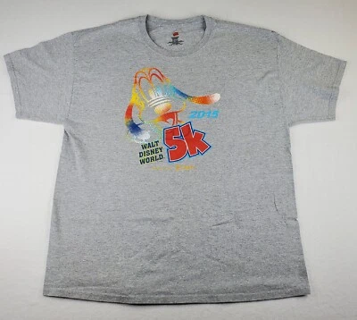 Camisa Disney 5K Run Para Hombres XL Gris Algodón Hanes Peso Pesado WDW Goofy Serie 2015 Foto 1 de 4