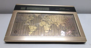 Vintage SEIKO World Time Touch Sensor Desk Clock Bronze Gold Tested - Picture 1 of 5