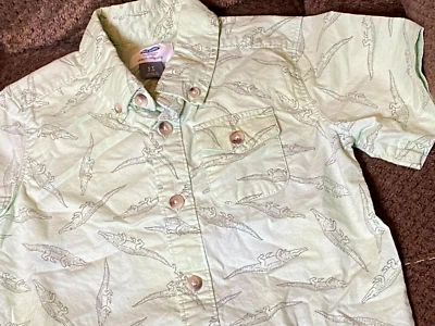 M1!WOW! Camisa Hawaiana Manga Corta Bolsillo OLD NAVY 5T Verde ALLIGATOR Botón Foto 1 de 3