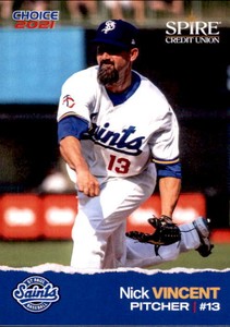 2021 St. Paul Saints SGA Choice #31 Nick Vincent Poway California Baseball Card