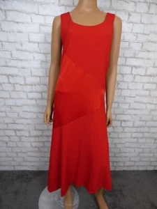 $398 DKNY Red Satin & Crepe Paneled Asymmetric Midi Dress Medium NEW D329 - Picture 1 of 12