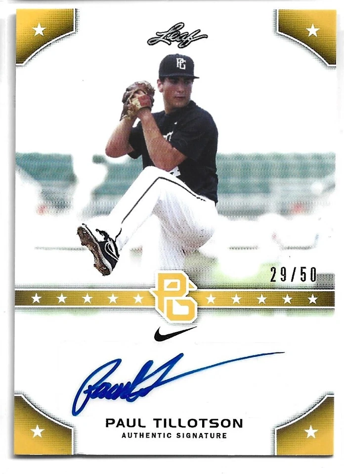 2015 Leaf Perfect Game Auto /50 Paul Tillotson PG-PT1 - Image 1 of 1