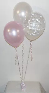 Christening  Girl Balloons - DIY Party Decoration Kit Cluster for  5 - 15 Tables - Picture 1 of 2