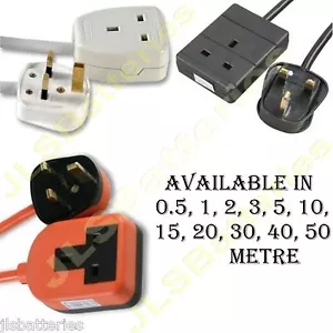 1 GANG 13A EXTENSION LEAD 0.5 1 2 3 5 10 15 20 30 40 50 METRE WHITE/BLACK/ORANGE - Picture 1 of 4