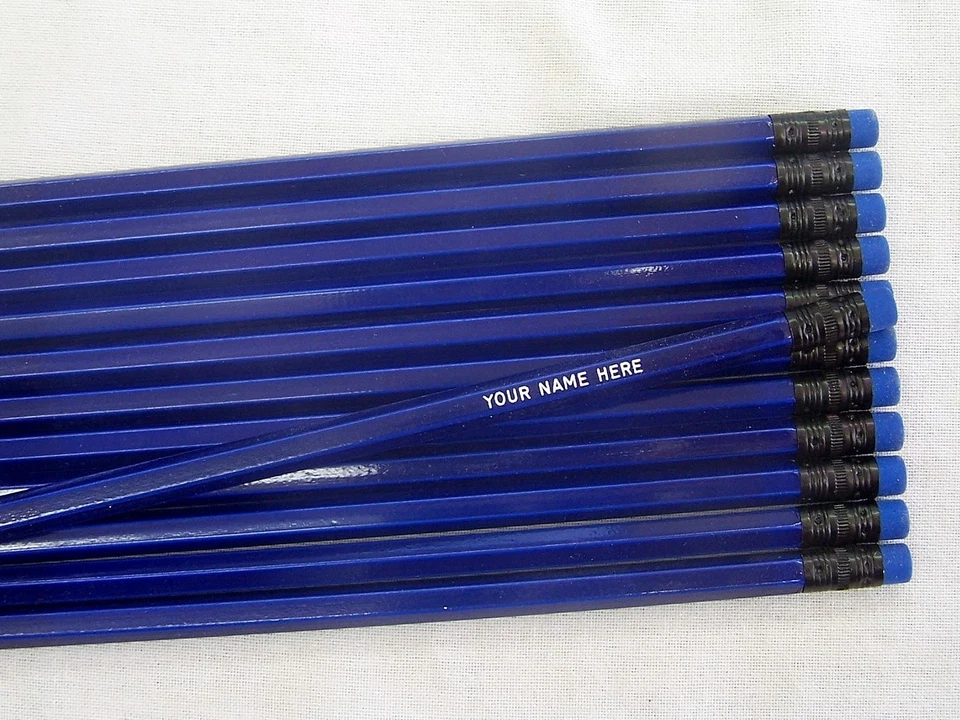 24 lápices personalizados hexagonales "azul neón"  Foto 1 de 1