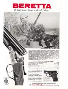 1962 Beretta Double Barrel Shotgun Print-Ad / .25 Jetfire Automatic Pistol - Picture 1 of 1