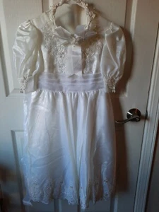 Vintage Golden Age California USA atemberaubendes weißes Kleid Größe 8 + Diadem wunderschön - Bild 1 von 8