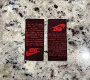 Etiquetas de 1 lengua de repuesto Nike - Bred Jordan - Imagen 1 de 1