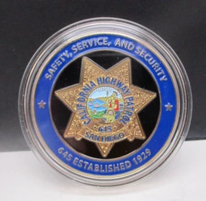 Moneda Desafío San Diego CHP Patrulla de Carreteras de California - Imagen 1 de 4