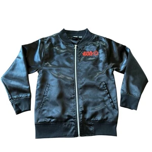 Star Wars Black Youth Size Small Satin Tie Fighter Full Zip Bomber Jacket - Picture 1 of 4