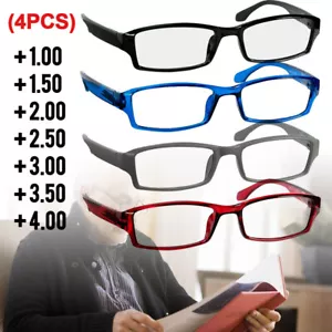 4 lectores de gafas de lectura para computadora antiluz azul y antibloqueo deslumbramiento para unisex - Imagen 1 de 13