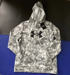 NEW WT UNDER ARMOUR LIGHT GRAY CAMO HOODIE PULL OVER MSRP $45 SIZE YOUTH LARGE - Picture 1 of 5