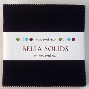 MODA Charm Square: Bella Solids Black 9900PP 99 - Picture 1 of 2