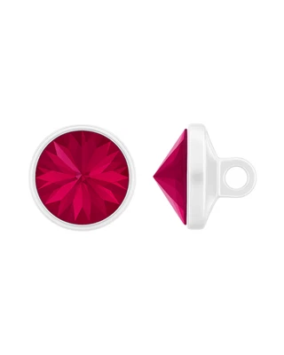 Swarovski 1770/214 Rivoli Knopf 16 mm klar Kunststoffschaft fuchsia (502) - 1 Stück - Bild 1 von 2