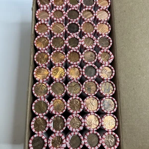 Eine Rolle Pennies - nicht durchsucht nach Weizen, Kupfer, unzirkuliert & zirkuliert - Bild 1 von 24