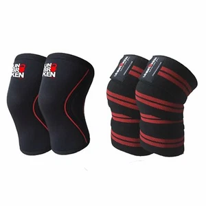 Kniestulpen + Kniebandagen COMBO - Crossfit Workout Gewichtheben - Unbrokenshop. - Bild 1 von 6
