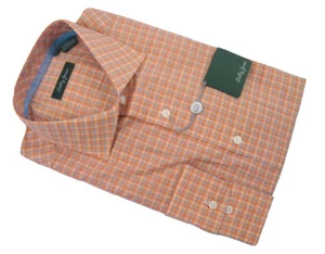NEW Bobby Jones Collection Fine Cotton Shirt! Large Coral Orange Plaid - Picture 1 of 1