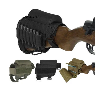 Tactical Buttstock Cheek Rest Ammo Pouch Cartridge Holder for .308 .300 .410 - Image 1 of 4