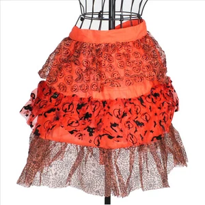 Halloween Orange Jack O Lanterns Frilly Apron by Melrose Int CLOSEOUT - Picture 1 of 2