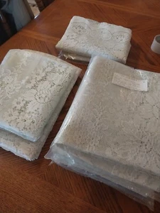 Lot USA AMBOISE PALE MINT W60"xL90 Panel W58"xL45" SWAG W60xL45 VALANCE Lace - Picture 1 of 5