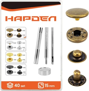 Bausatz Broschen y Cierres Cuero 15mm, 40 Sets, Bronce. - Bild 1 von 12