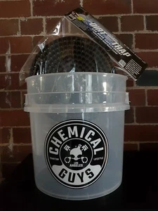 Bucket + Insert. Chemical Guys Detailing Wash Ultra Clear Bucket, DirtTrap Black - Picture 1 of 9