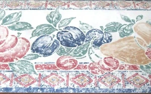 Wallpaper Border Fruit Grapes Apple Red Green Blue White Kitchen EH99766 NIP - Picture 1 of 1