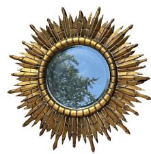 Large 34” Mid-Century Italian gold Sunburst Giltwood Mirror, gorgeous