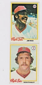Boston Red Sox 1978 Topps 2 Karten Lot Jim Rice & Bob Stanley (Rookie Card) - Bild 1 von 2