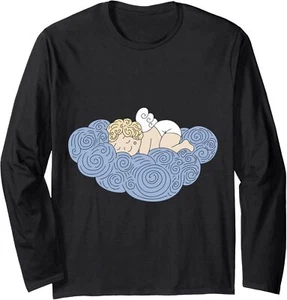 Cherub - Cute Baby Angel Christian - Church, Cupid - Cloud Long Sleeve T-Shirt - Picture 1 of 6