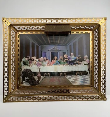 Foto holograma iluminada decoração religiosa de Jesus A Última Ceia 21x15 - Imagem 1 de 4