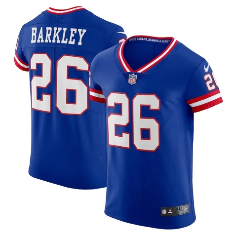 New York Giants Saquon Barkley #26 Nike Royal Classic NFL Vapor Elite Jersey Cover
