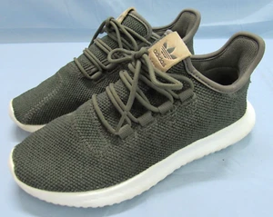 ADIDAS Womens TUBULAR SHADOW Olive KNIT UPPER Lace-Up RUNNING SHOES SNEAKERS 7.5 - Picture 1 of 8