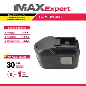 Batería de NiCd de 14,4 V 1,5 Ah para Milwaukee 48-11-1000, 48-11-1014, 48-11-1024 - Imagen 1 de 5