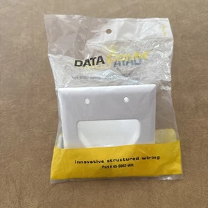 DATA COMM Electronics 45-0002-WH 2-Gang Recessed Low Voltage Cable Plate - White - Afbeelding 1 van 3