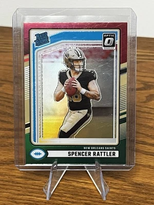 2024 Spencer Rattler - Panini Donruss Rated Rookie Optic Preview Red Green #359 - Image 1 of 4