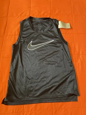 Camiseta sin mangas Nike negra mediana Nike Dri-fit para correr corredor con logotipo Foto 1 de 4
