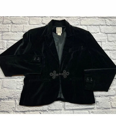 Original Ralph Lauren Polo Jeans Black Velvet Jacket Blazer Large - Image 1 of 4