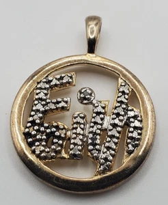 "Colgante/dije Faith Charm de plata esterlina (placa de oro) redondo de 3/4"" 2,9 g" - Imagen 1 de 4