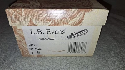 L.B. Mocasín Evans Outdoorsman 1125 cuero tostado zapatillas piel sintética 8M Foto 1 de 4