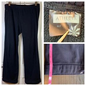 Athleta Fleece Pants Athletic Lounge High Rise Black XLT Hygge Cozy Cabincore - Bild 1 von 11