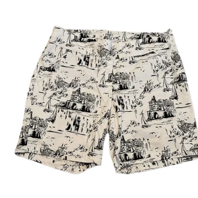 Pantalones Cortos Mujer 18W Negro Marfil Estampado Pueblo Elástico Cintura Control Abdomen Foto 1 de 4