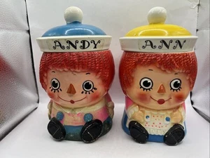 Two Vintage Raggedy Ann and Andy Cookie /Biscuit Jar See All Pictures - Picture 1 of 21