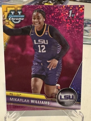 2023-24 Bowman U Chrome Mikaylah Williams Fuchsia Mini Diamond Refractor #/150 - Image 1 of 2