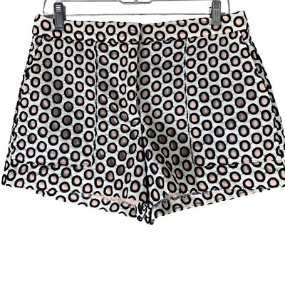 Pantalones Cortos J Crew Talla 8 Rosa Claro Negro Bolsillos a Lunares NUEVO Foto 1 de 4