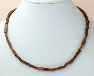 Unakite Cadena Collar de Piedras Preciosas Rosa-Grün Bloque Joyas Epidota - Imagen 1 de 1