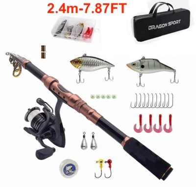 Fishing Rod Telescopic and Reel Combos 2.4m-7.87FT. - Image 1 of 4