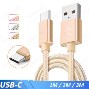 USB-C Type C Nylon 1M 2M 3M Téléphone Chargeur Données Câble Pour Samsung Huawei - Photo 1 sur 15